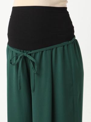 マタニティ パンツ|【産前産後対応】【セットアップ可】ツイルワイドパンツ【出産後も長く使える】