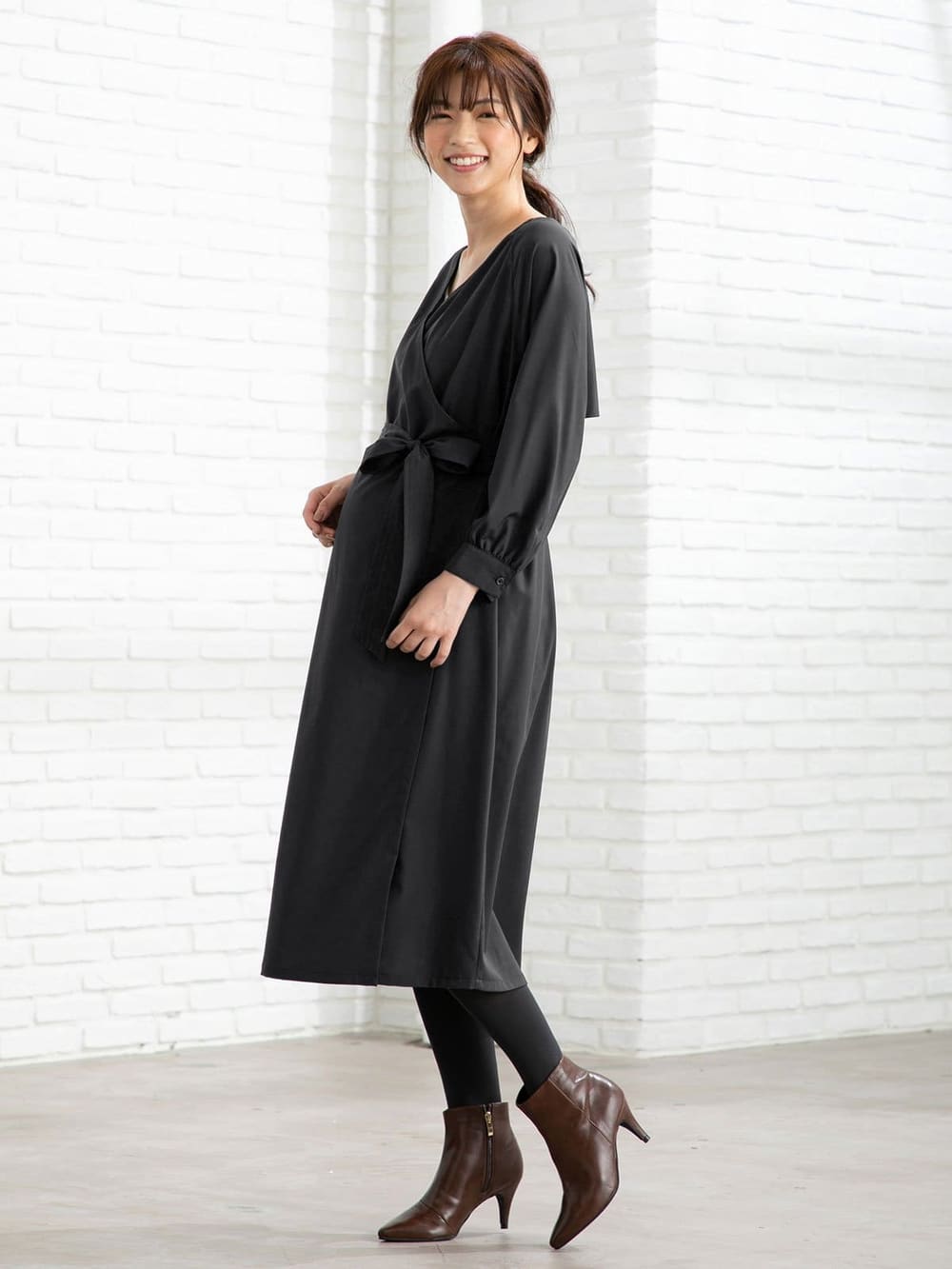 シワになりにくい】カシュクールトレンチライク2WAYワンピース マタニティ・授乳服【出産後も長く使える】