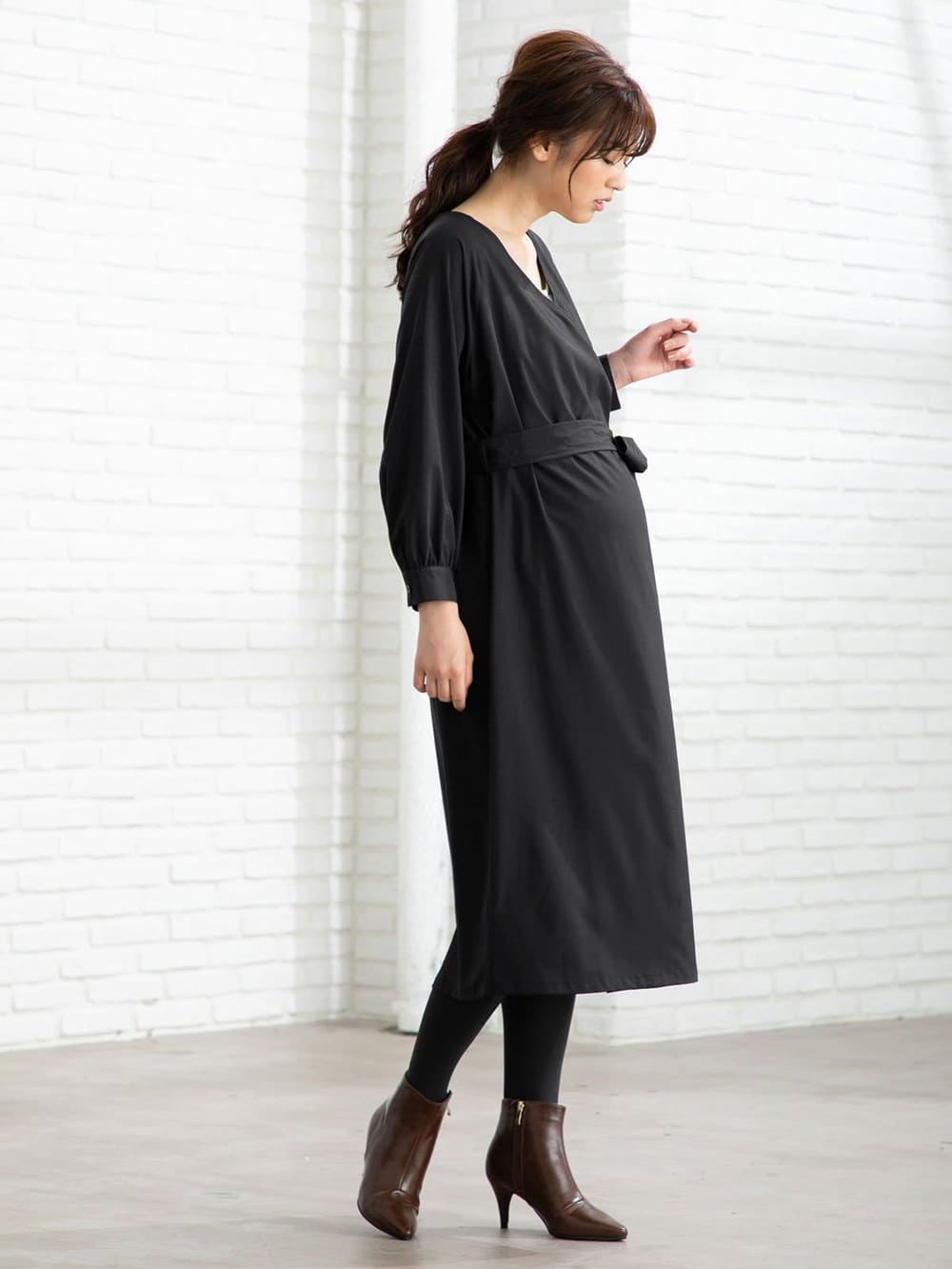 シワになりにくい】カシュクールトレンチライク2WAYワンピース マタニティ・授乳服【出産後も長く使える】 | マタニティ  ワンピース(品番：22909) ｜マタニティウェア・授乳服通販｜ エンジェリーベ 公式