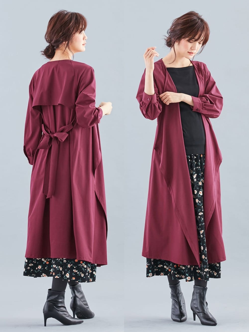 授乳しやすい シワになりにくい カシュクールトレンチライク2wayワンピース エンジェリーベ マタニティウェア 授乳服通販 エンジェリーベ 公式