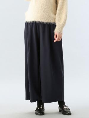 株主優待カテゴリー|【産前産後対応】T/Rツイルタックワイドパンツ|ネイビー