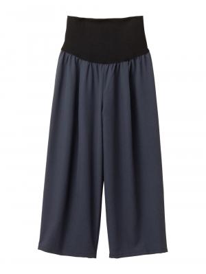 株主優待カテゴリー|【産前産後対応】T/Rツイルタックワイドパンツ|ネイビー