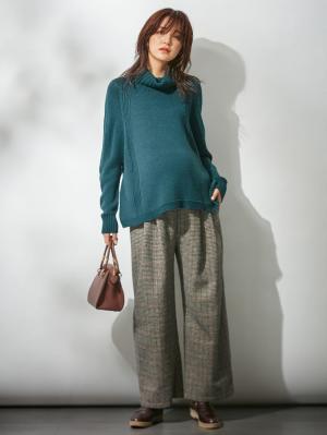 マタニティ トップス|【日本製】授乳ケープにもなる 3Dホールガーメントタートルニットマタニティポンチョ　マタニティ・授乳服【出産後も長く使える】