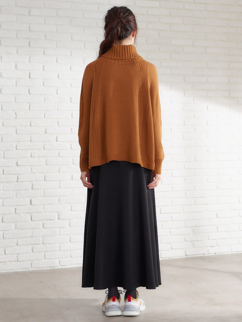 マタニティ トップス|【日本製】授乳ケープにもなる 3Dホールガーメントタートルニットマタニティポンチョ　マタニティ・授乳服【出産後も長く使える】