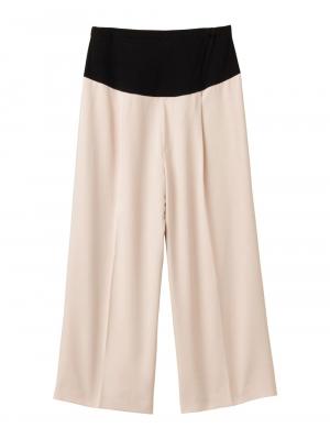 【産前産後対応】センタープレスナチュラルワイドクロップドパンツ【出産後も長く使える】 22918