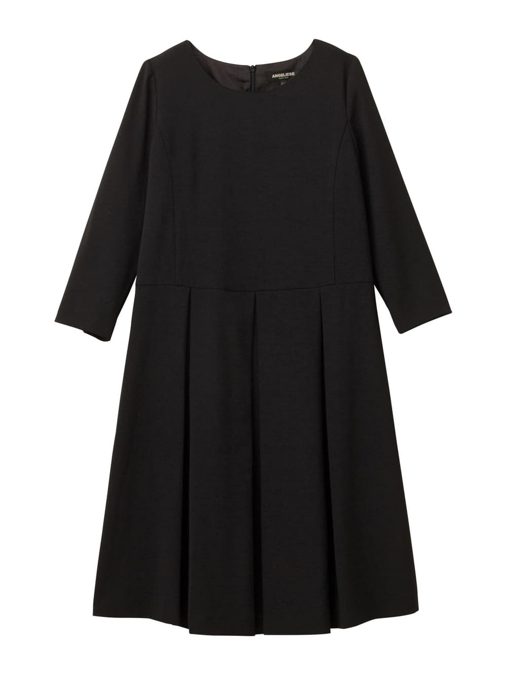 マタニティ ワンピース|七分袖タックワンピース　マタニティ・授乳服【出産後も長く使える】|ブラック