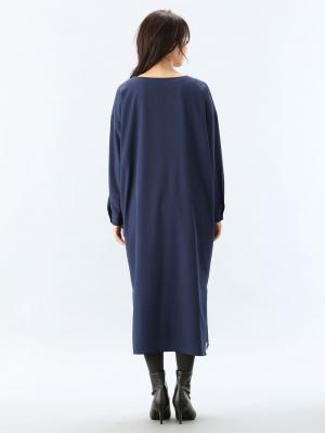 アウトレット|【シワになりにくい】サイドスリットスキッパーロングワンピース　マタニティ・授乳服【出産後も長く使える】