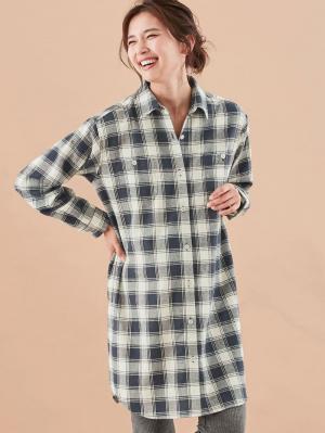 マタニティ ワンピース|シャツワンピース　マタニティ・授乳服【出産後も長く使える】|ネイビー