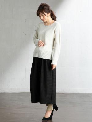 マタニティ パンツ|【選んでオトクな割引キャンペーン対象】【マタニティ・授乳服】【産前産後対応】【親子コーデ可】リブスリットレギンス【出産後も長く使える】|ペールカーキ
