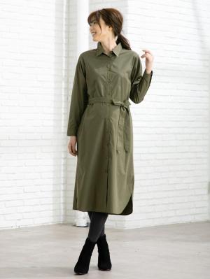 アウトレット|ロングシャツワンピース　マタニティ・授乳服【出産後も長く使える】|カーキ