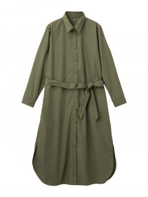 アウトレット|ロングシャツワンピース　マタニティ・授乳服【出産後も長く使える】|カーキ