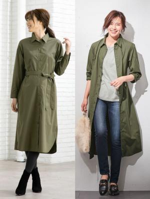 アウトレット|ロングシャツワンピース　マタニティ・授乳服【出産後も長く使える】|カーキ