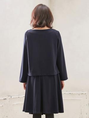 マタニティ ワンピース|【セット】キーネックトップス＆フレアスカートセットアップ　マタニティ・授乳服【出産後も長く使える】
