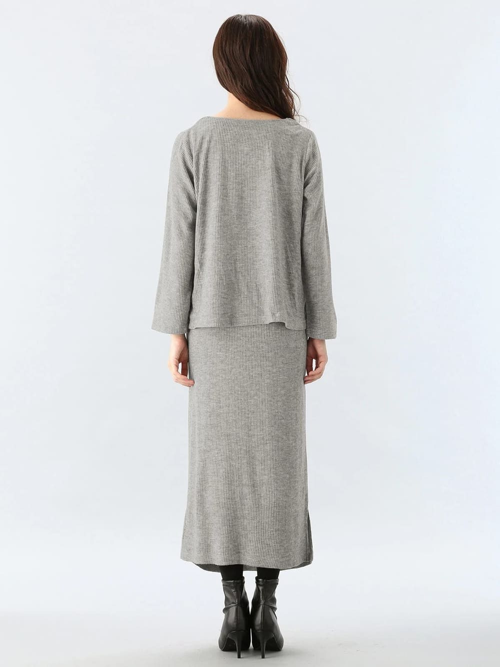 マタニティ ワンピース|Vネックトップス＆ロングタイトスカートセット　マタニティ・授乳服