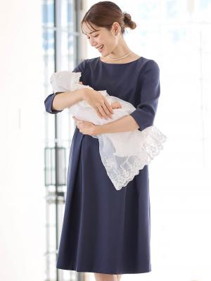 【新品タグ付き】エンジェリーベ マタニティ フォーマル  ワンピース ネイビー ANGELIEBE マタニティ ワンピース 授乳服 セレモニー お呼ばれ