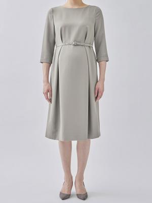 マタニティ ワンピース|タックベルテッドワンピース マタニティ・授乳服【出産後も長く使える】