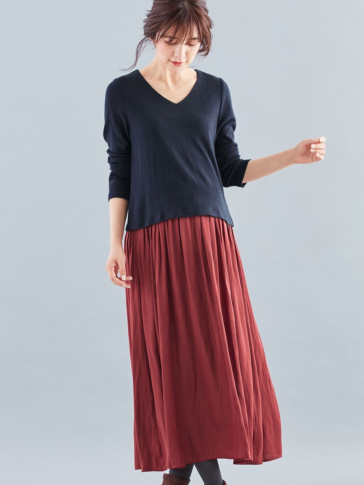 マタニティ ワンピース 授乳口付 異素材コンビマキシワンピース マタニティウェア 授乳服通販 エンジェリーベ 公式 マタニティ ワンピース 授乳口付 異素材コンビマキシワンピース マタニティウェア 授乳服通販 エンジェリーベ 公式