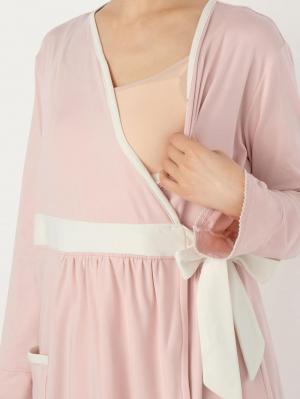 マタニティ パジャマ・ルームウェア|mutti ei（ムッティアイ）【授乳口付】エステルベア天竺ガウン風パジャマ