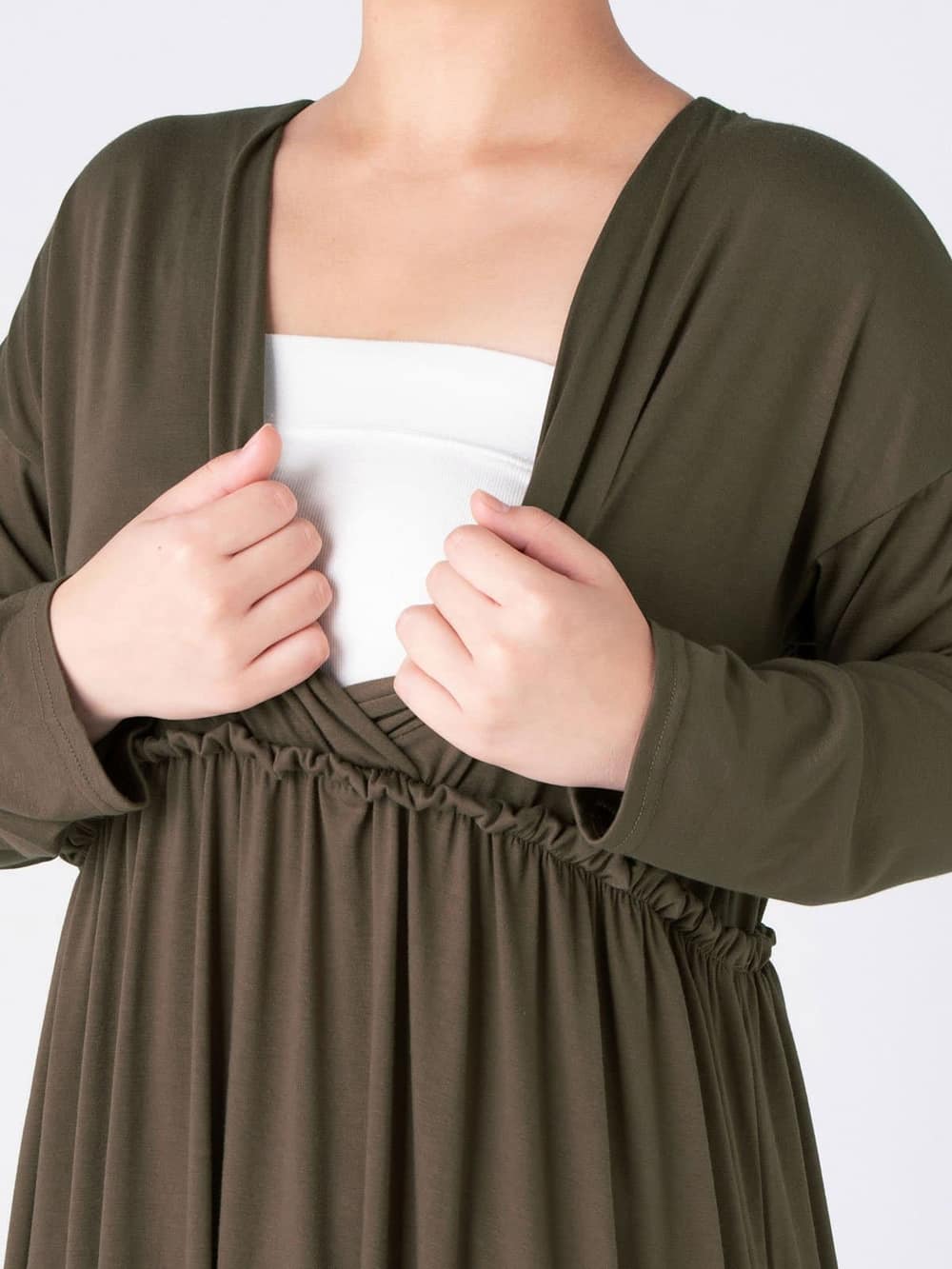 マタニティ ワンピース|カシュクールロングワンピース　マタニティ・授乳服【出産後も長く使える】