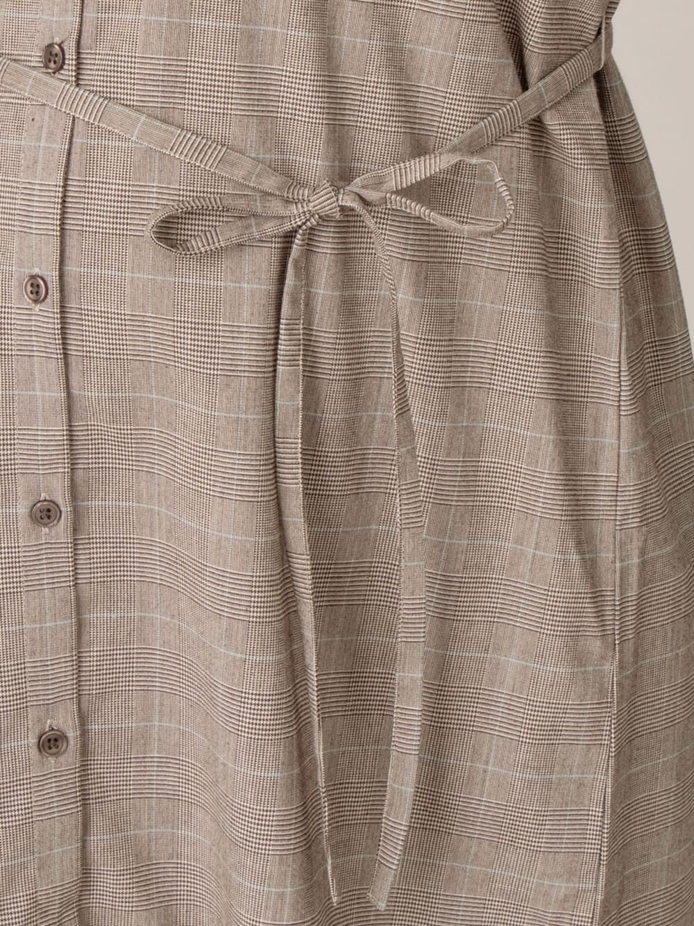 マタニティ ワンピース|グレンチェックストレッチシャツワンピース　マタニティ・授乳服【出産後も長く使える】