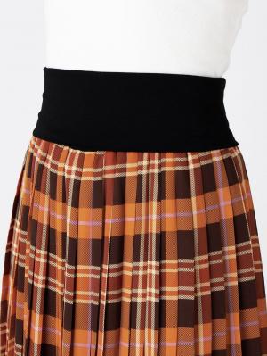 マタニティ スカート|【産前産後対応】チェックプリーツスカート【出産後も長く使える】