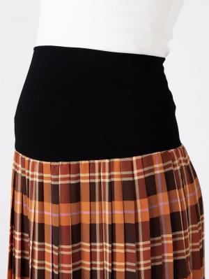 マタニティ スカート|【産前産後対応】チェックプリーツスカート【出産後も長く使える】