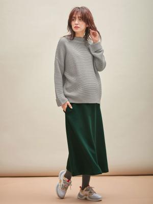 アウトレット|ウール混ハイネックニット　マタニティ・授乳服【出産後も長く使える】