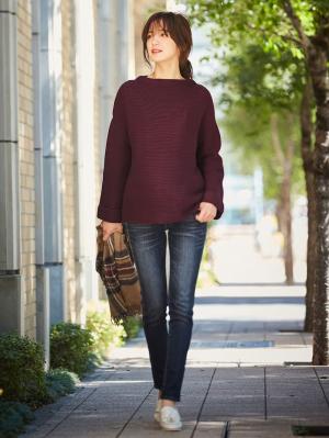 アウトレット|ウール混ハイネックニット　マタニティ・授乳服【出産後も長く使える】