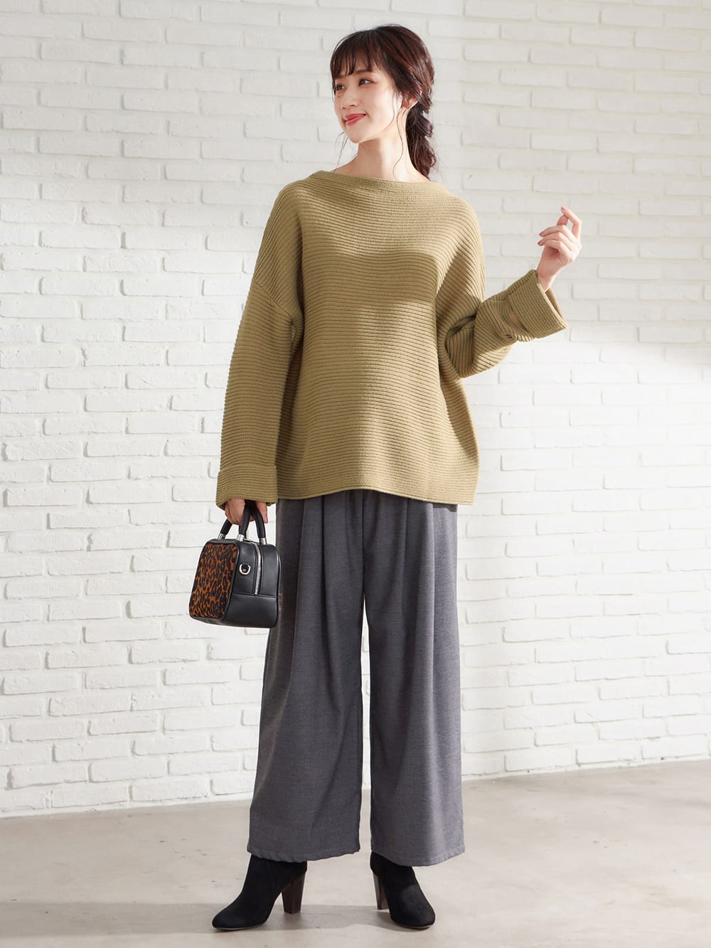 アウトレット|ウール混ハイネックニット　マタニティ・授乳服【出産後も長く使える】