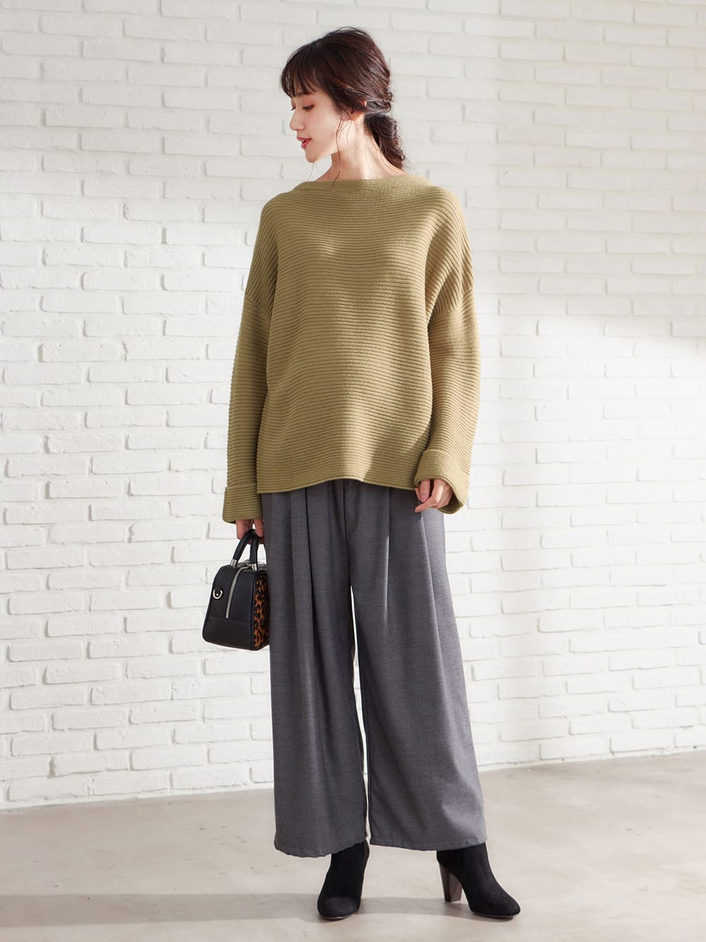 アウトレット|ウール混ハイネックニット　マタニティ・授乳服【出産後も長く使える】