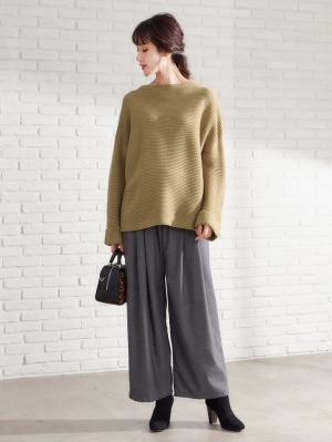 アウトレット|ウール混ハイネックニット　マタニティ・授乳服【出産後も長く使える】