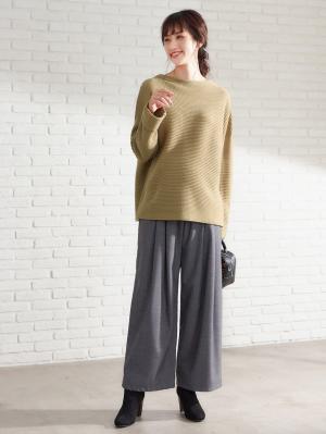 アウトレット|ウール混ハイネックニット　マタニティ・授乳服【出産後も長く使える】