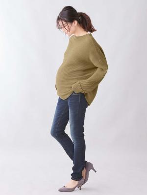 アウトレット|ウール混ハイネックニット　マタニティ・授乳服【出産後も長く使える】