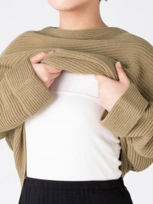 アウトレット|ウール混ハイネックニット　マタニティ・授乳服【出産後も長く使える】