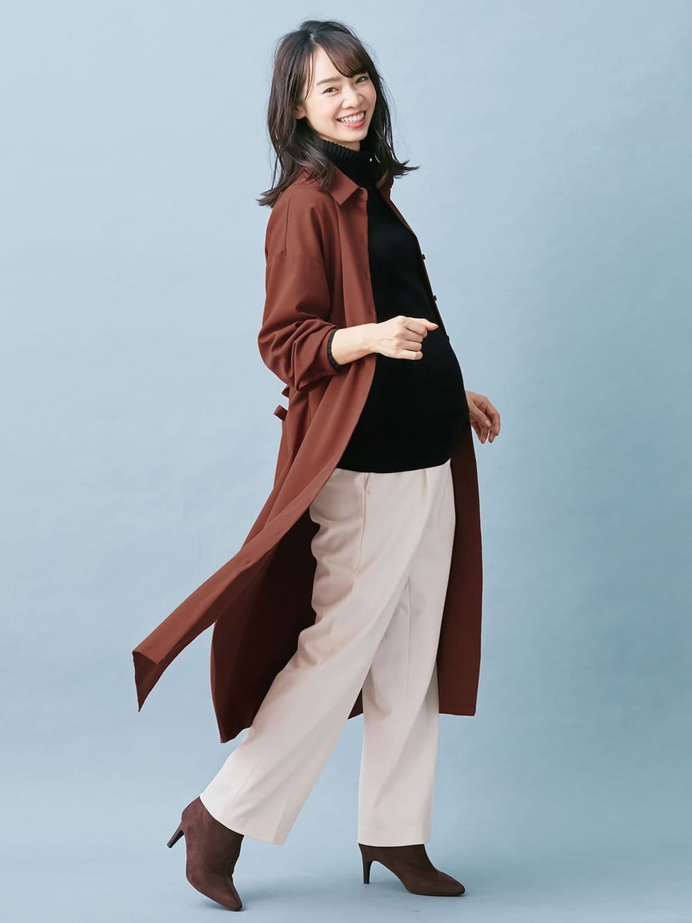 マタニティ ワンピース|ツイルシャツワンピース　マタニティ・授乳服