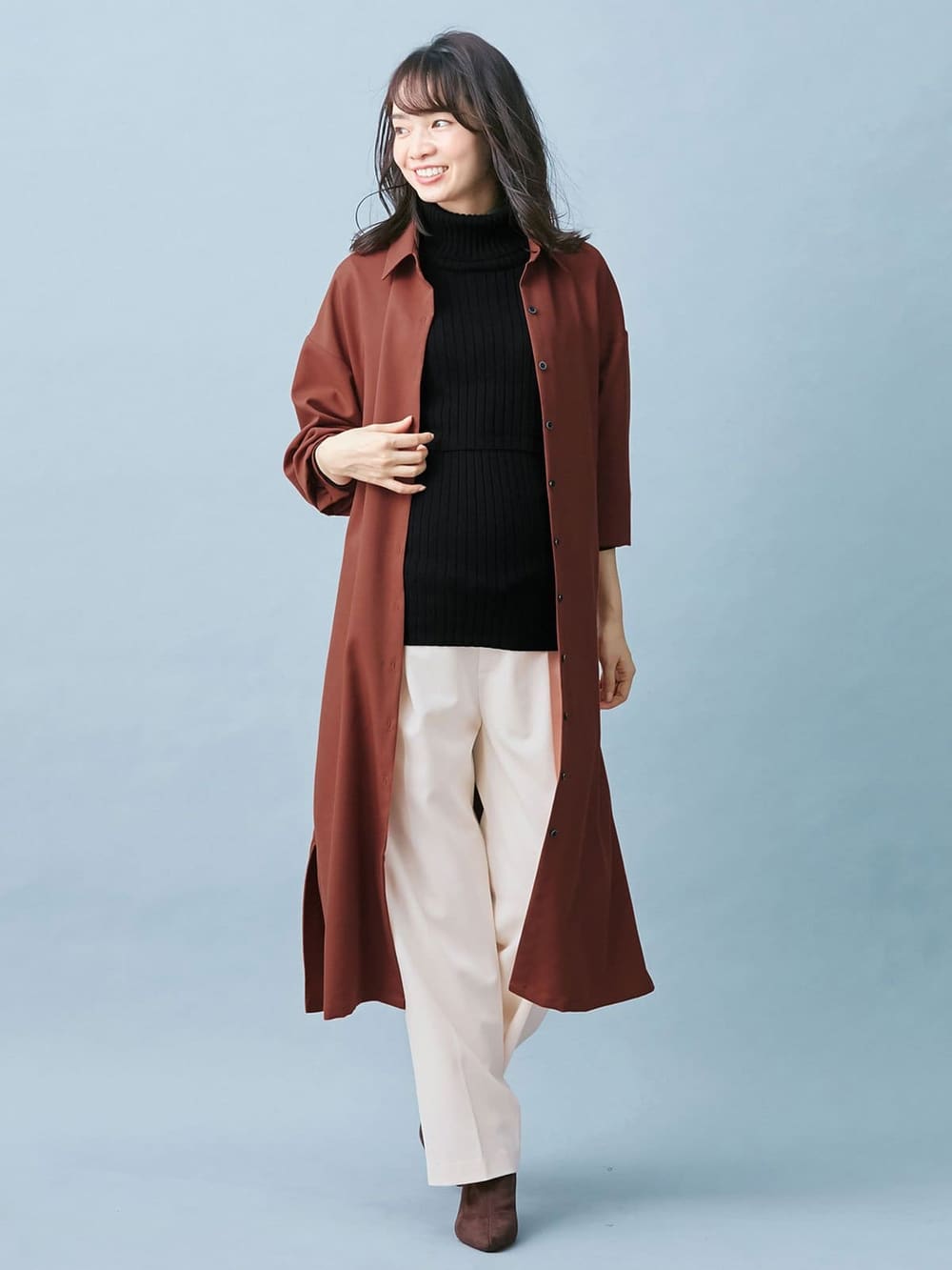 マタニティ ワンピース|ツイルシャツワンピース　マタニティ・授乳服