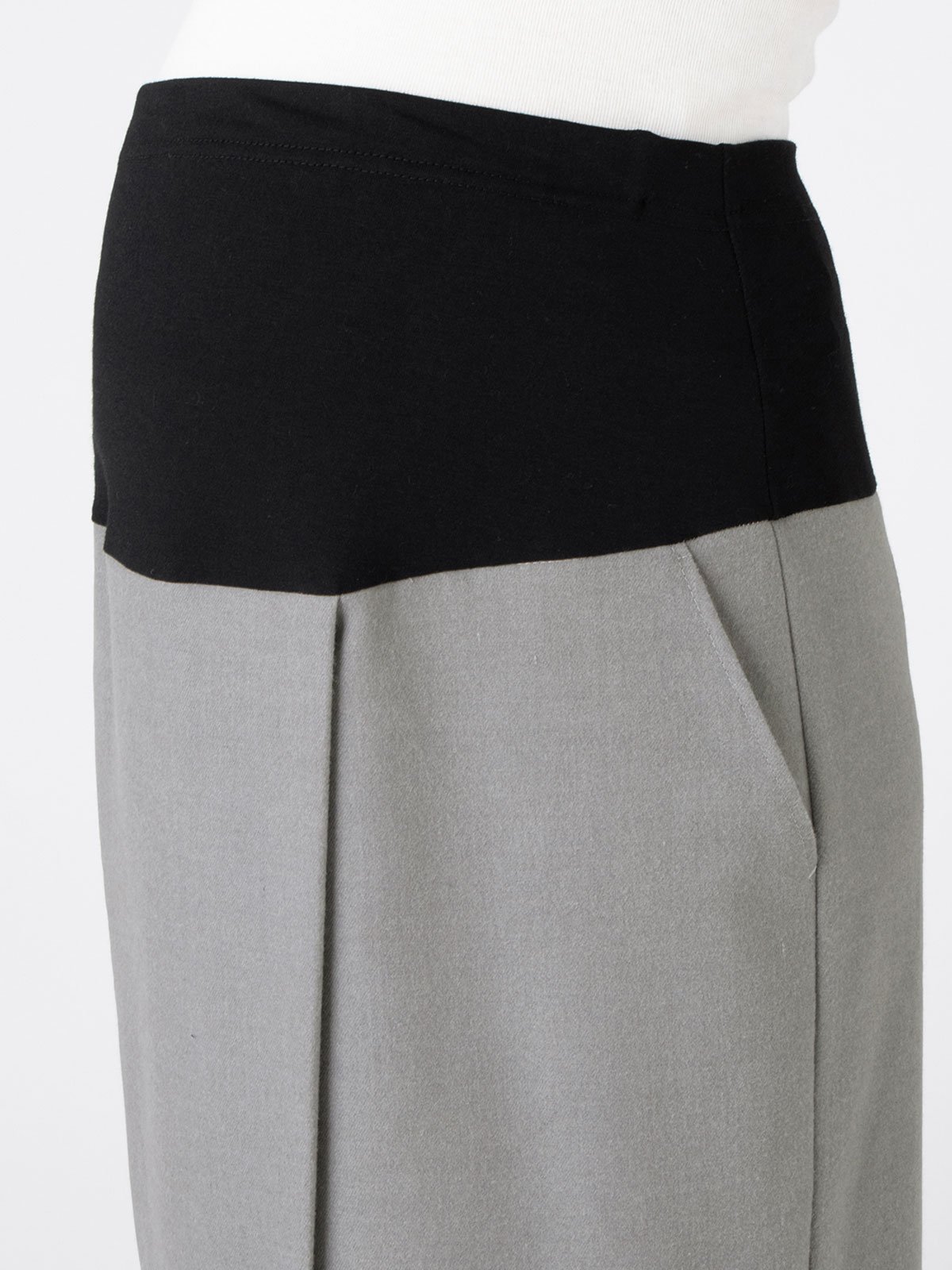 アウトレット|【産前産後対応】【あったか】ラップ風ミディアム丈Ｉラインスカート【出産後も長く使える】