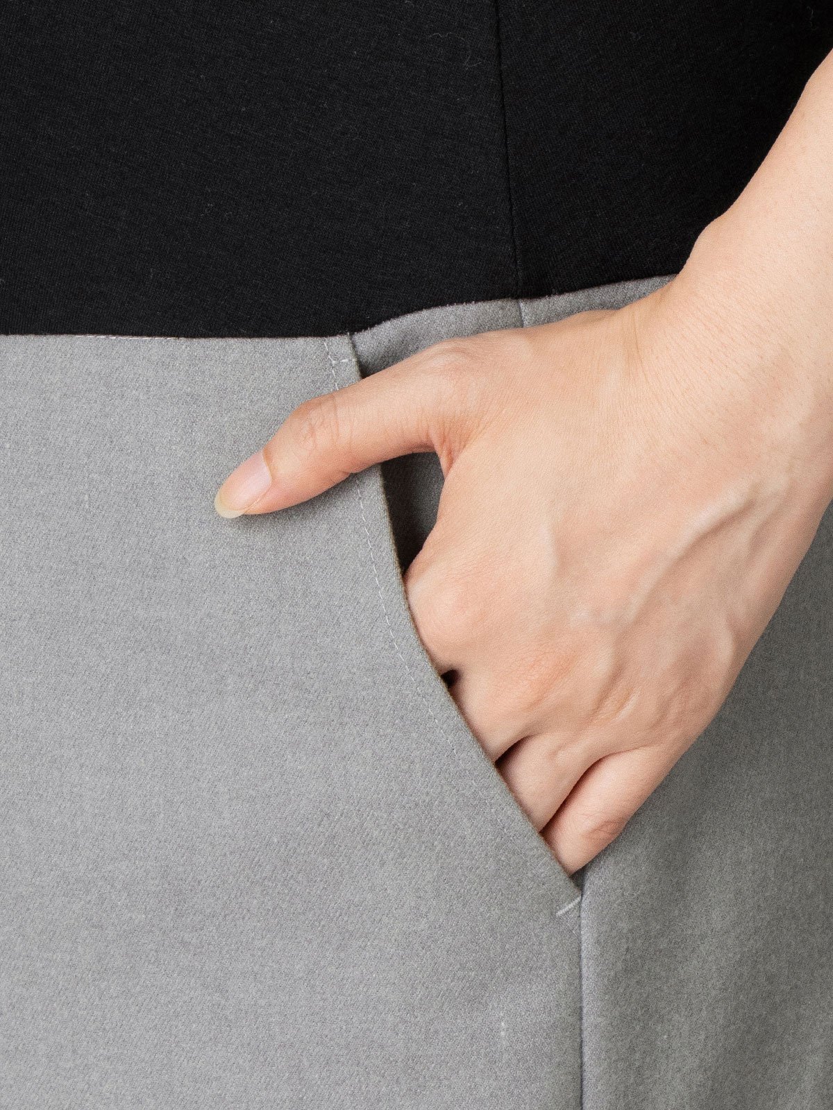 アウトレット|【産前産後対応】【あったか】ラップ風ミディアム丈Ｉラインスカート【出産後も長く使える】