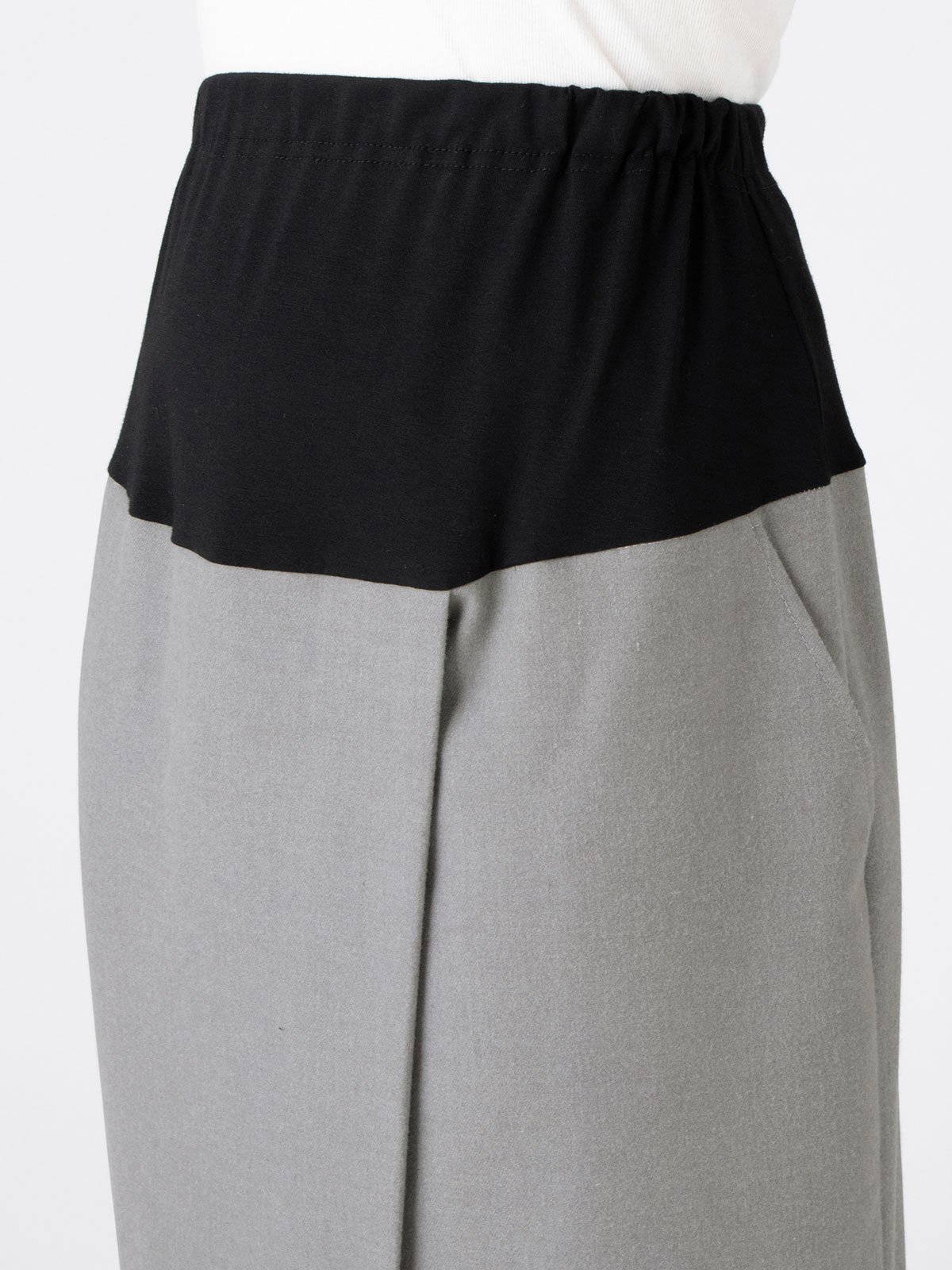 アウトレット|【産前産後対応】【あったか】ラップ風ミディアム丈Ｉラインスカート【出産後も長く使える】