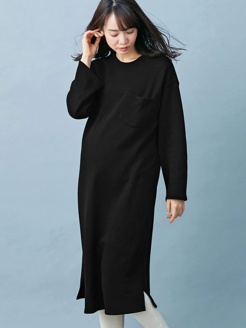 マタニティ ワンピース | 【あったか】裏起毛シンプルワンピース マタニティ・授乳服 ｜マタニティウェア・授乳服通販｜ エンジェリーベ 公式