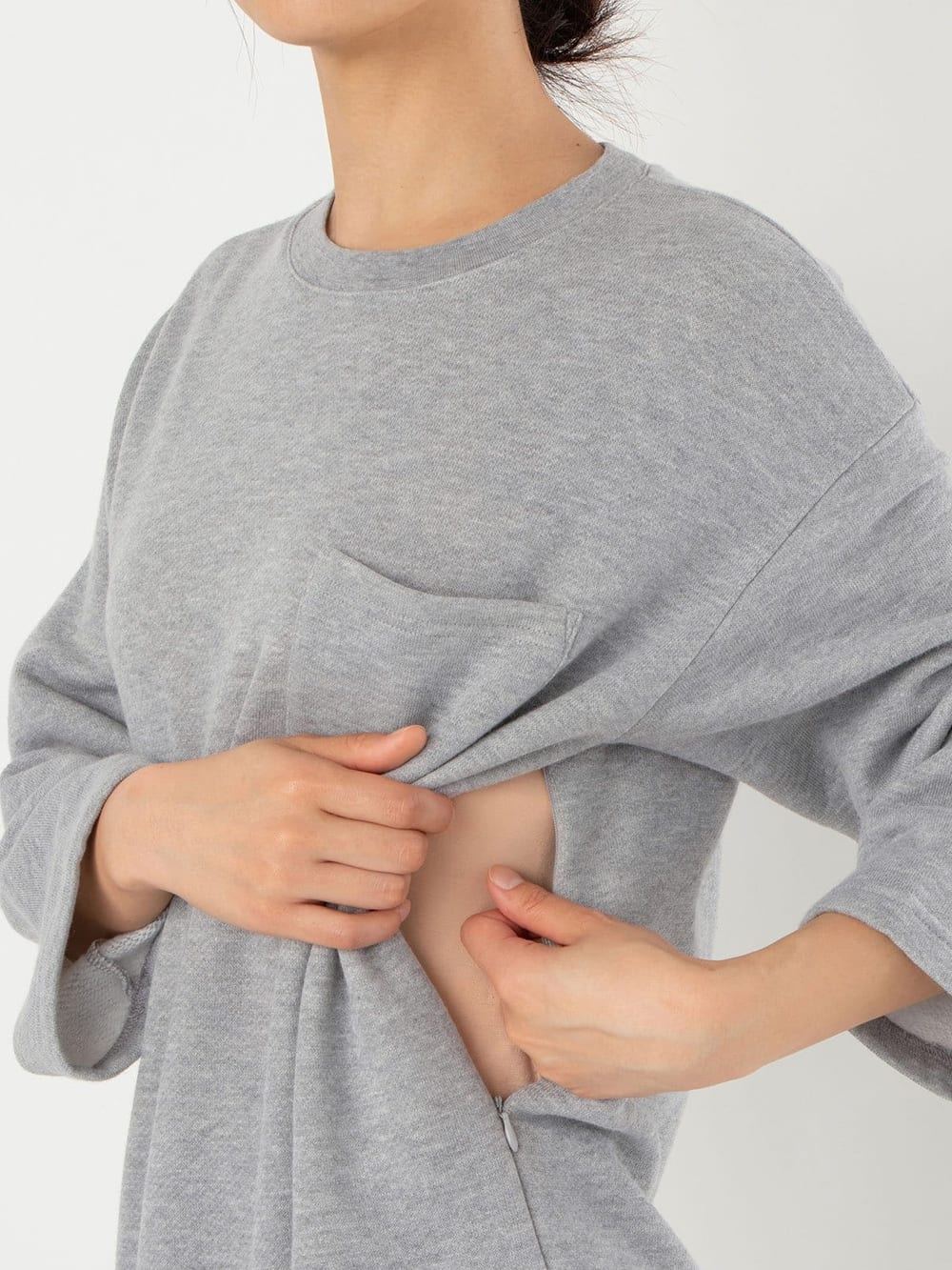 アウトレット|【あったか】裏起毛シンプルワンピース　マタニティ・授乳服