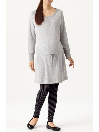 マタニティレッグウェア|レギンス・ボーダー　12分丈【出産後も長く使える】