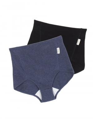 産後 ガードル インナー|犬印本舗 産後ママのお腹ひっこめショーツ2枚組み|ブラック×ネイビー