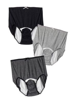 産褥ショーツ|【マイナビ買ってよかったに選ばれた】3枚組産褥ショーツ|ブラックボーダー×グレー×ブラックドット