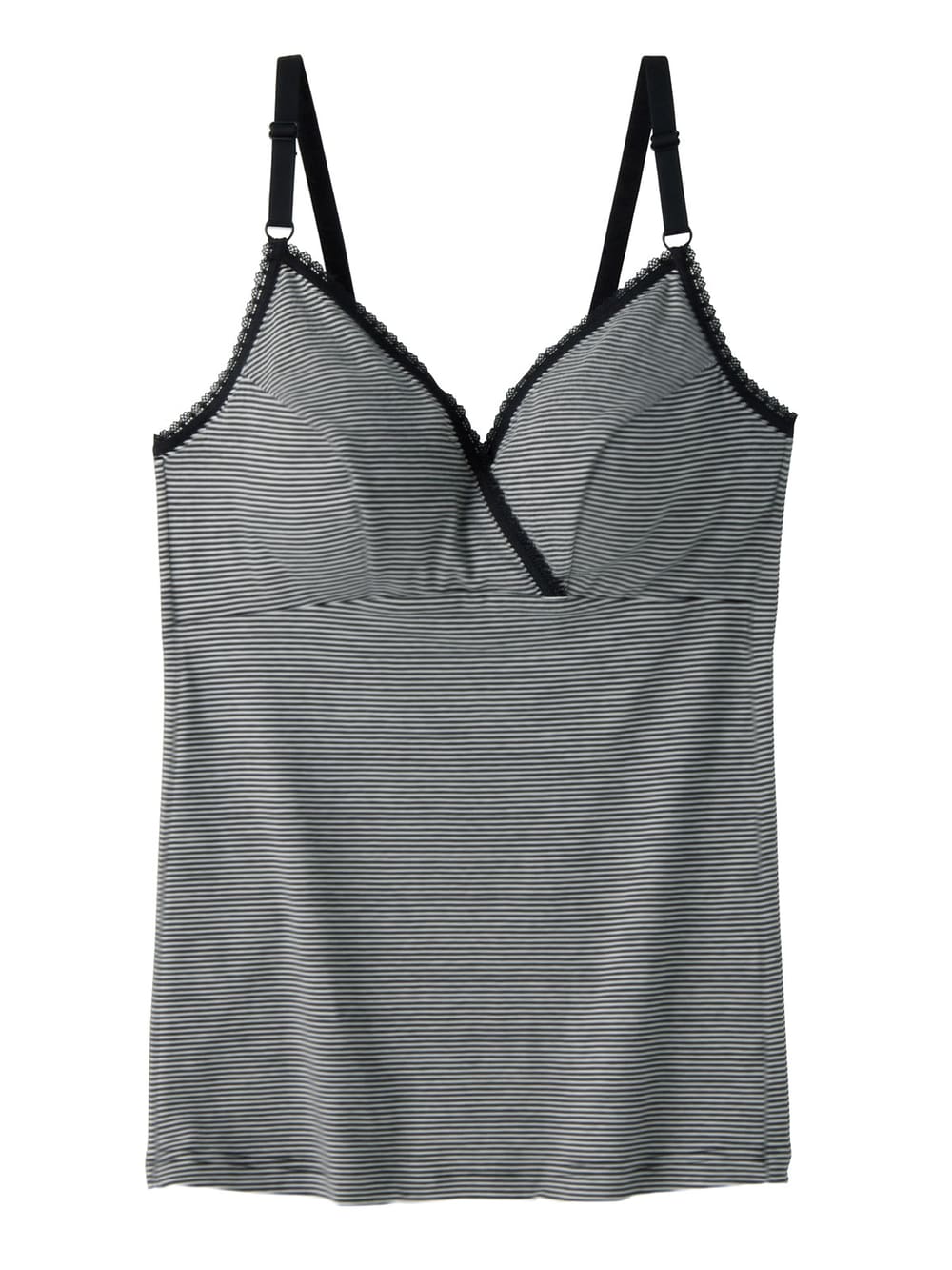 産後 ガードル インナー|【授乳対応】産後用キャミソール|ブラックボーダー