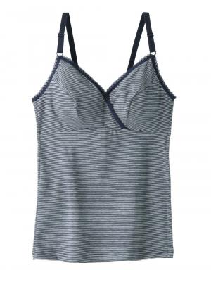 産後 ガードル インナー|【授乳対応】産後用キャミソール|ネイビーボーダー