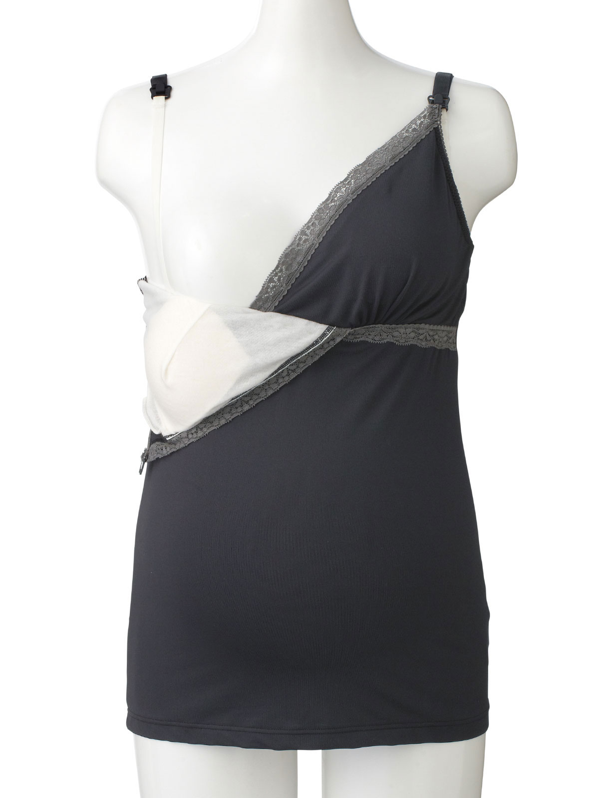 マタニティ 授乳 キャミソール|【授乳対応】マタニティ　レースブラキャミソール【出産後も長く使える】