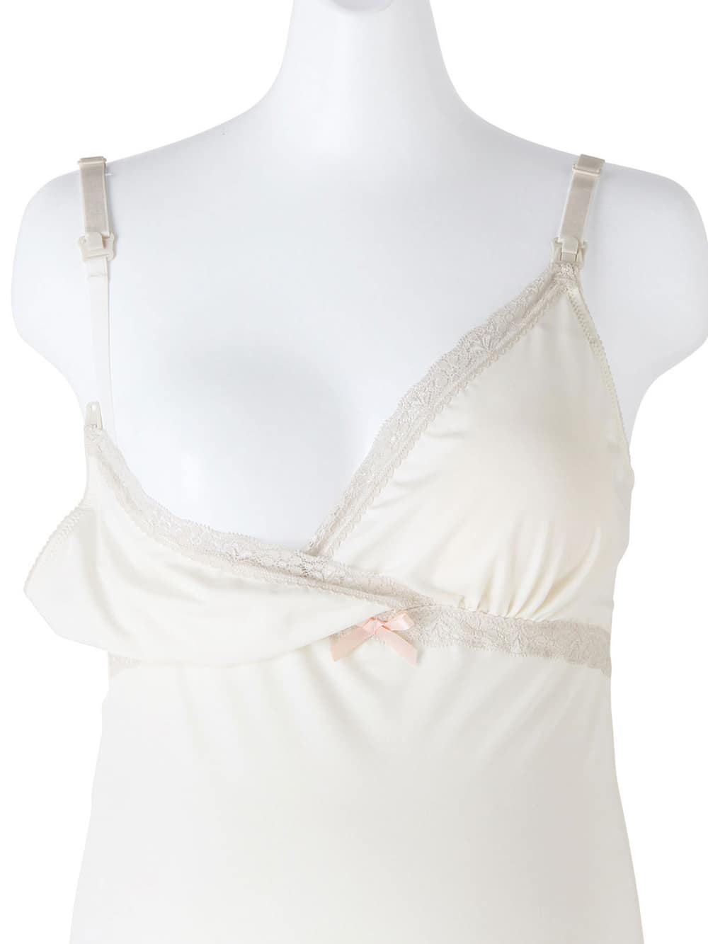 マタニティ 授乳 キャミソール|【授乳対応】マタニティ　レースブラキャミスリップ【出産後も長く使える】