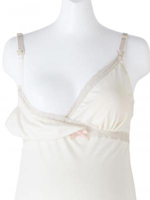 マタニティ 授乳 キャミソール|【授乳対応】マタニティ　レースブラキャミスリップ【出産後も長く使える】