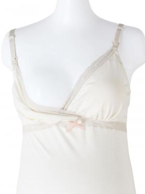 マタニティ 授乳 キャミソール|【授乳対応】マタニティ　レースブラキャミスリップ【出産後も長く使える】